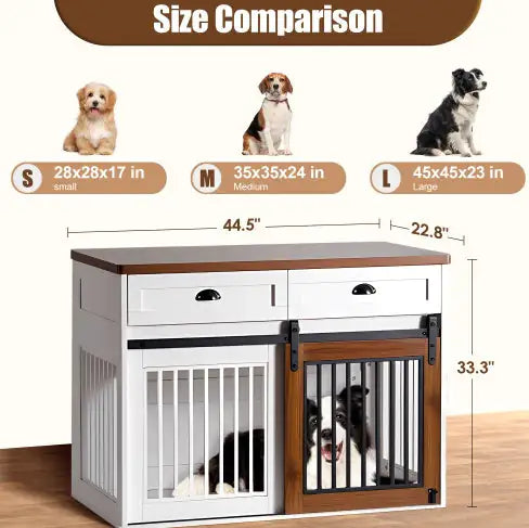 Heavy Duty Furniture Style Dog Cage Wooden Dog Cage Double Door Dog Cage Side Cabinet Dog Cage Dog Crate