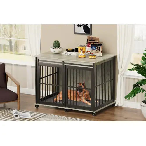 Furniture Dog Cage Sliding Iron Door Dog Cage With Mat