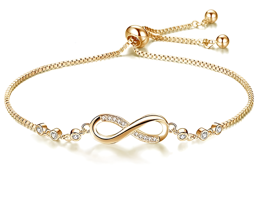 Beautifull Infinity Shape Gold Plated Bracelet For Women Size 10X10X5